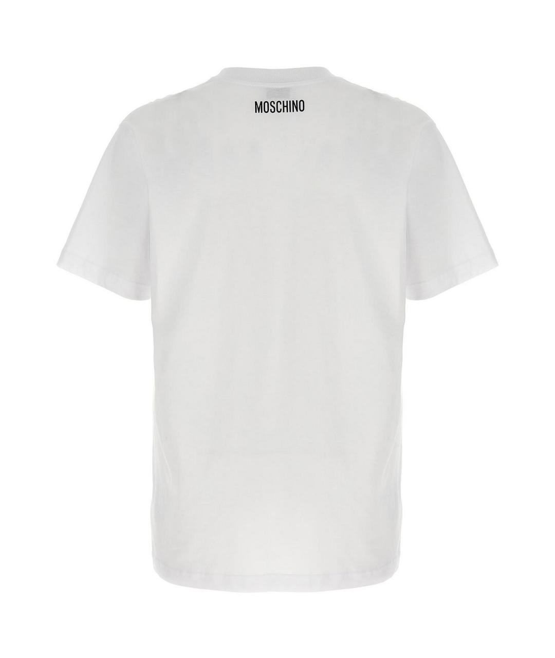 MOSCHINO Белая хлопковая футболка, фото 2