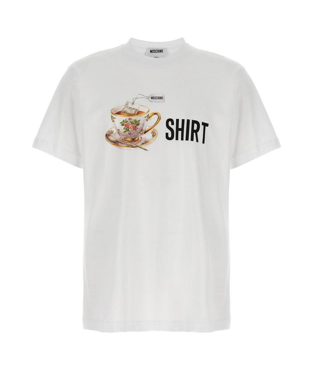 MOSCHINO Белая хлопковая футболка, фото 1
