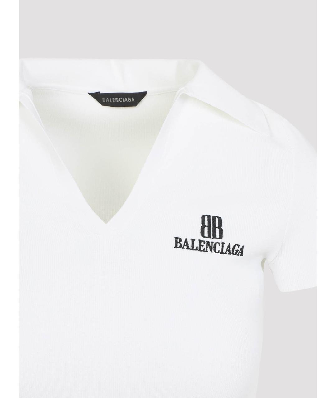 BALENCIAGA Белая вискозная футболка, фото 3