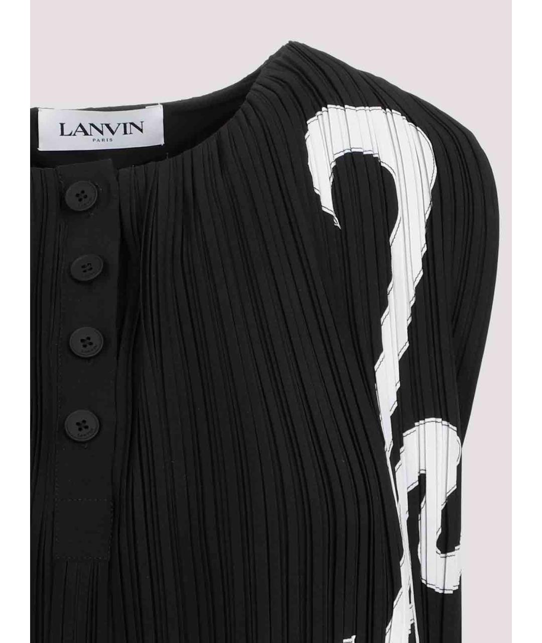 LANVIN Черная полиэстеровая майка, фото 3