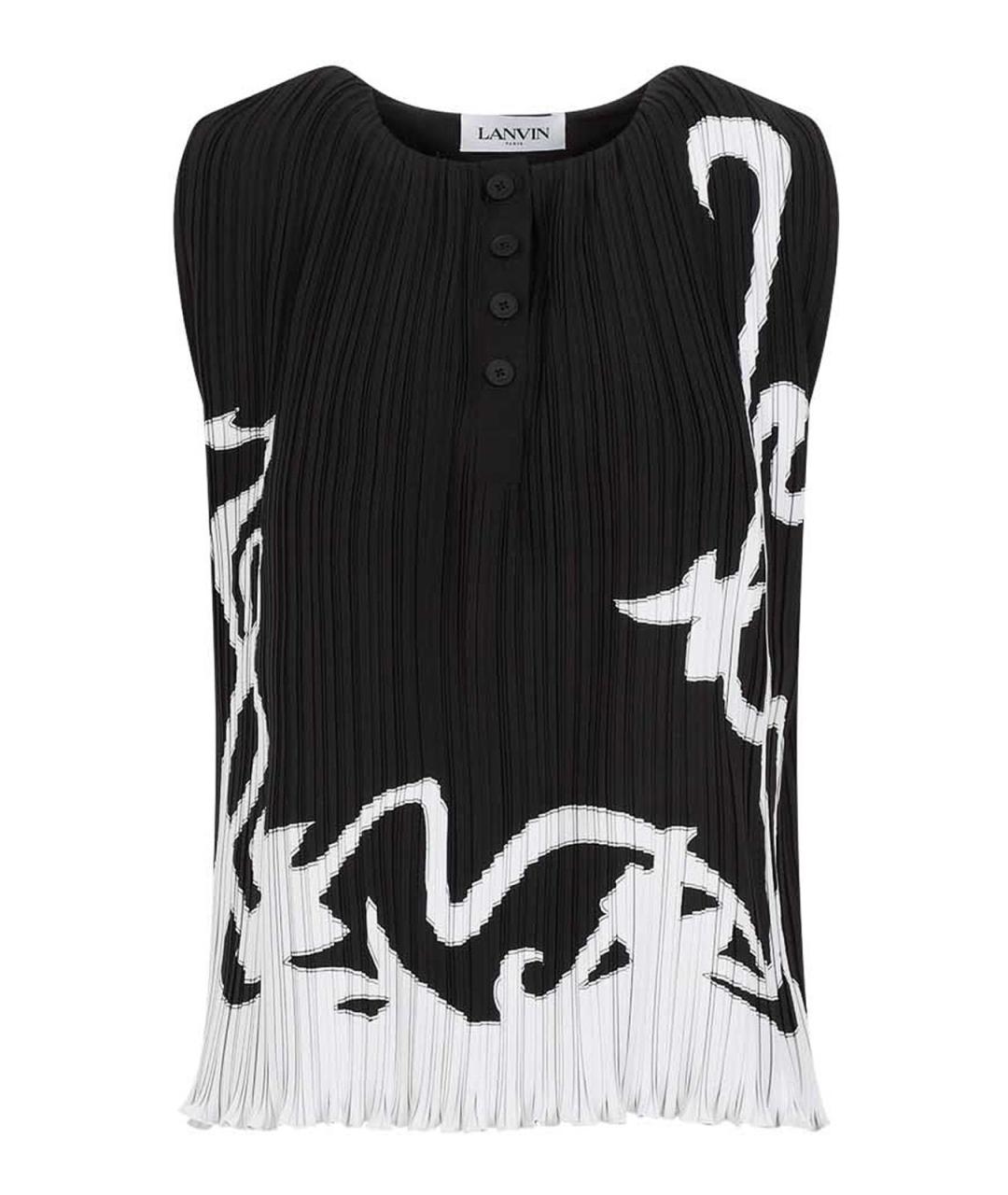 LANVIN Черная полиэстеровая майка, фото 1