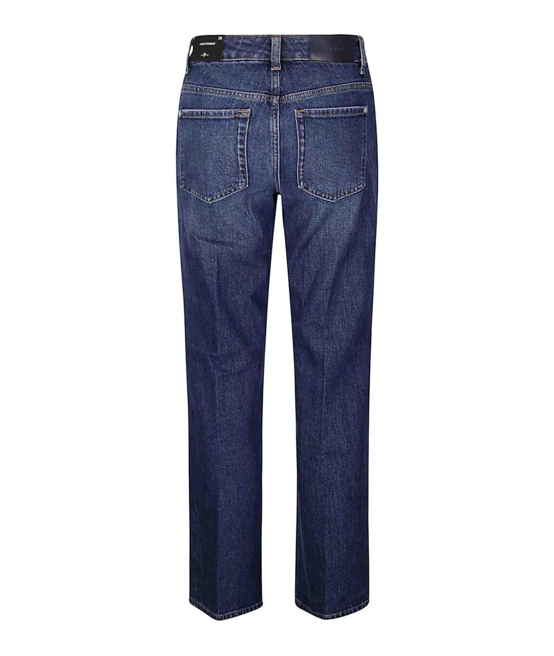 7 FOR ALL MANKIND Синие хлопковые прямые джинсы, фото 2