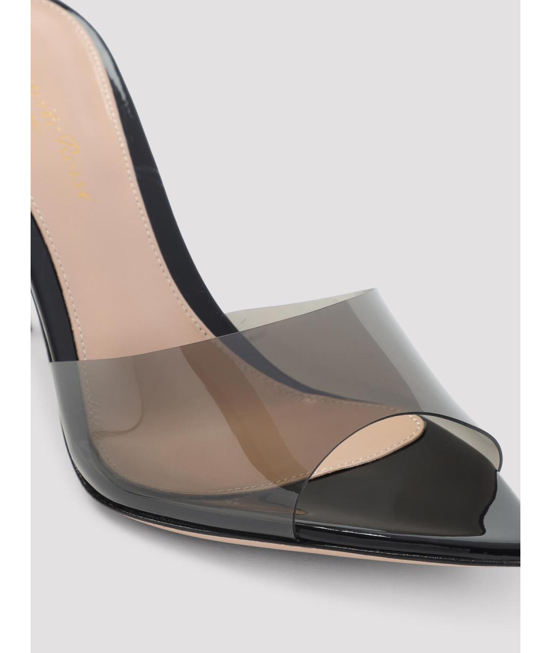 GIANVITO ROSSI Черные кожаные мюли, фото 4
