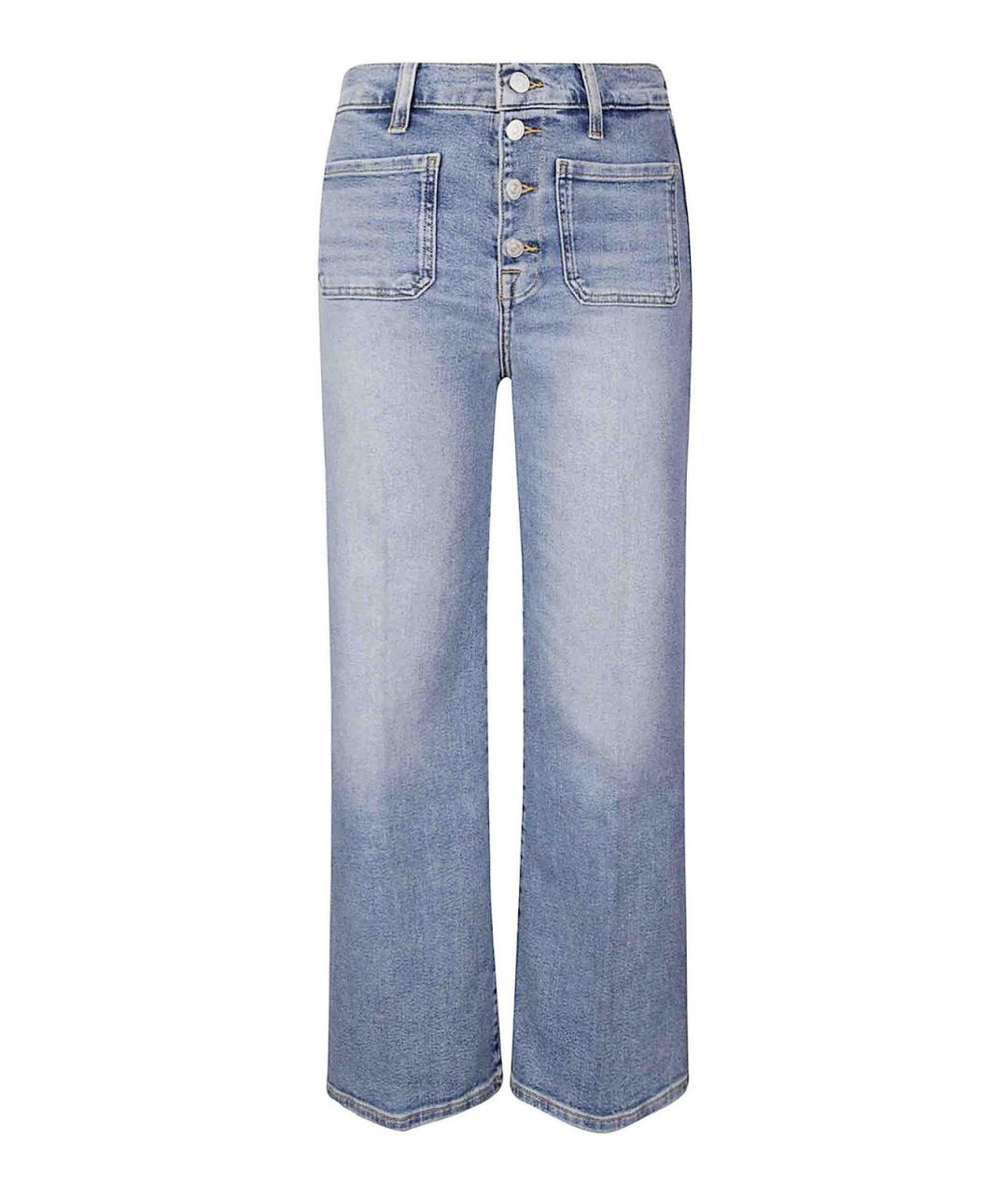 7 FOR ALL MANKIND Голубые хлопковые прямые джинсы, фото 1