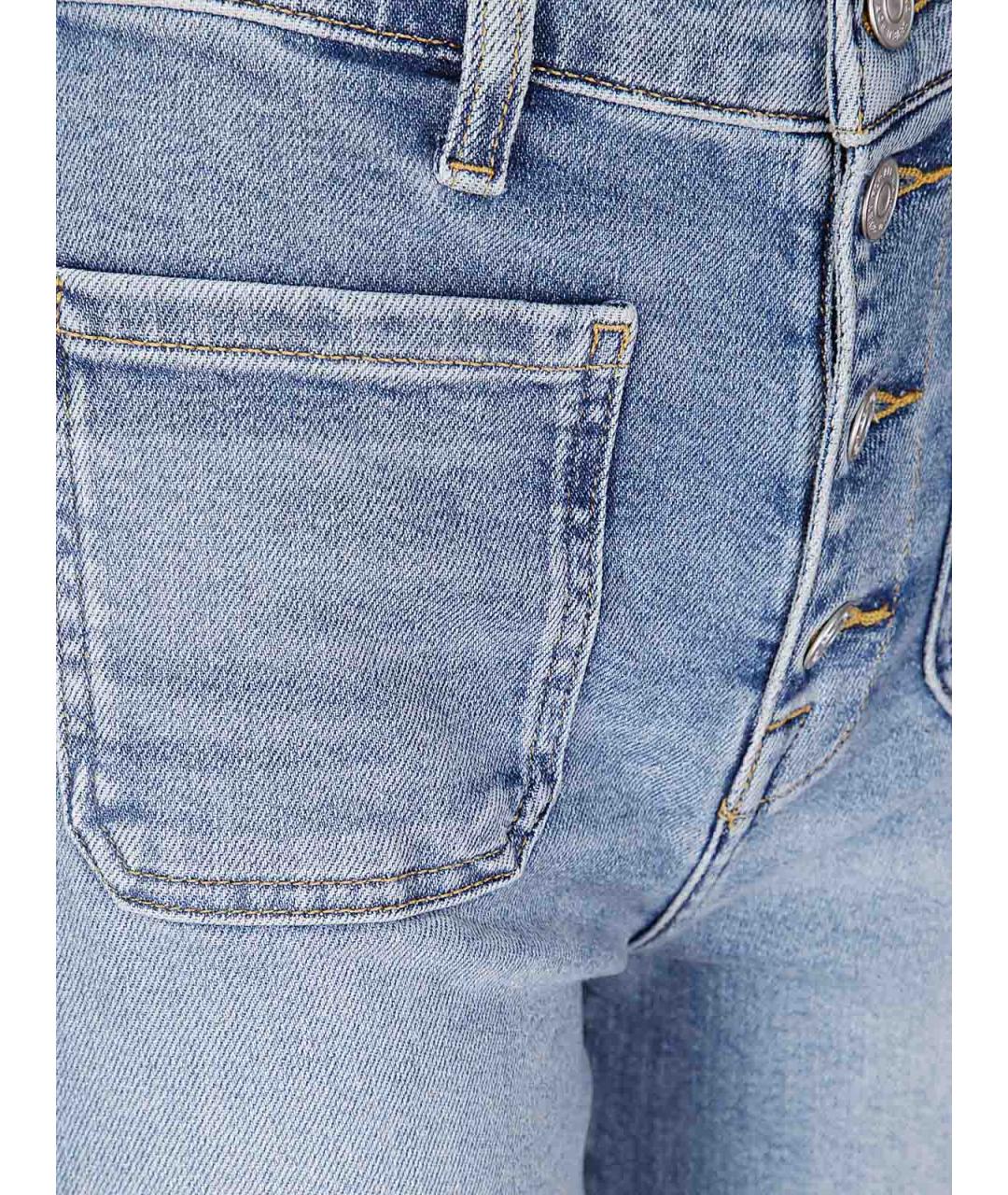 7 FOR ALL MANKIND Голубые хлопковые прямые джинсы, фото 3