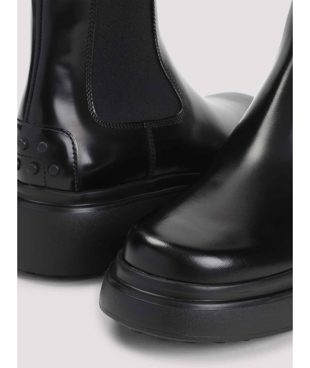 TOD'S Черные кожаные ботильоны, фото 4