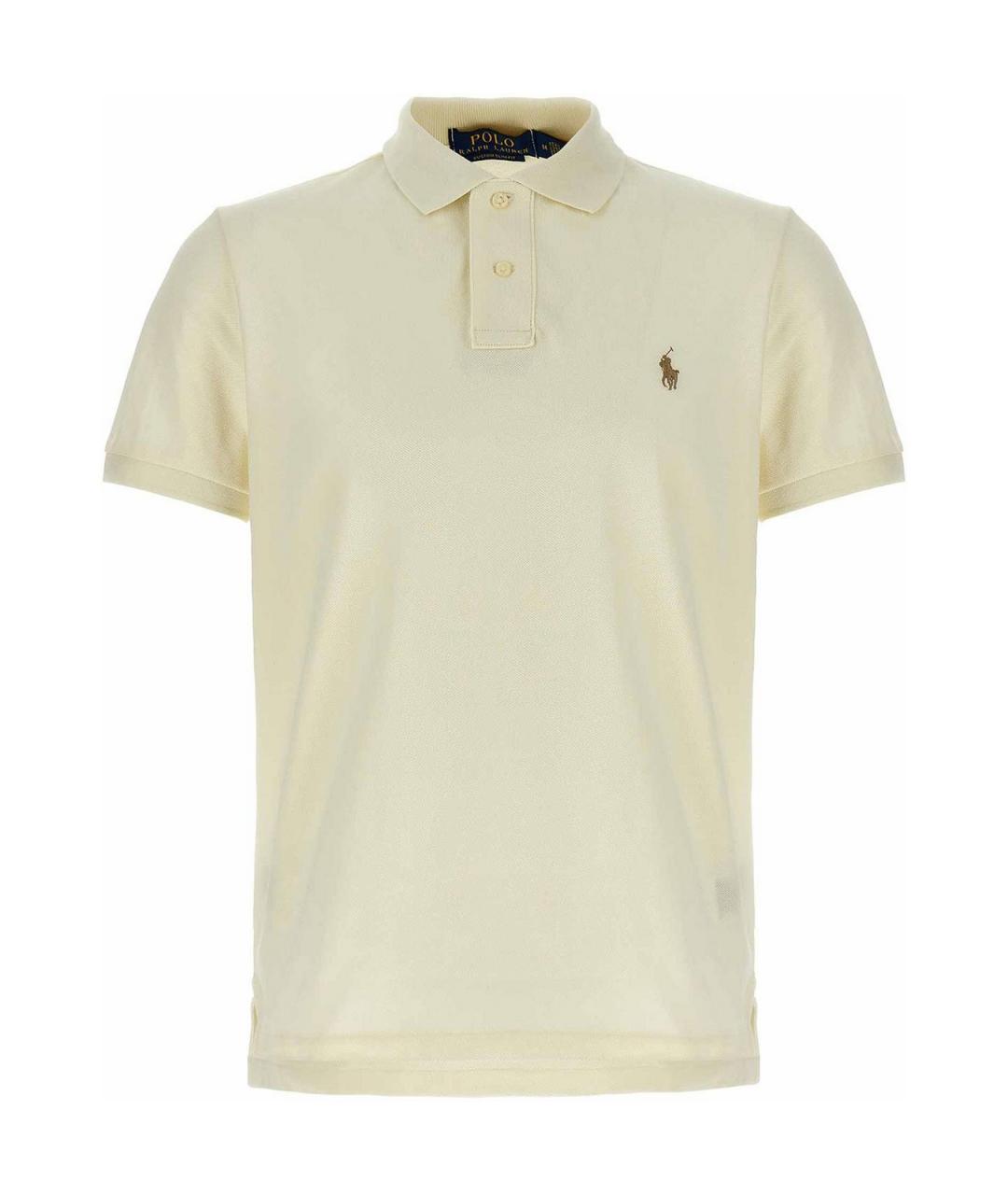 POLO RALPH LAUREN Белое хлопковое поло с коротким рукавом, фото 1
