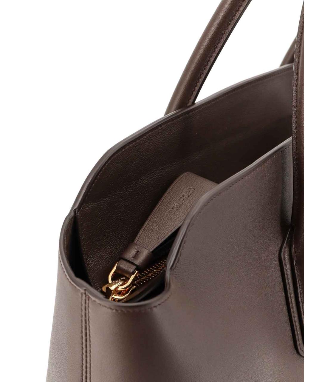 TOM FORD Коричневая кожаная сумка тоут, фото 4