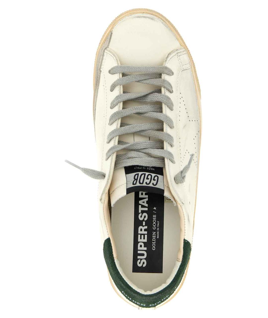 GOLDEN GOOSE Зеленые кожаные низкие кроссовки / кеды, фото 4