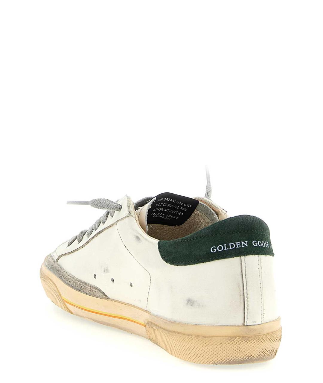 GOLDEN GOOSE Зеленые кожаные низкие кроссовки / кеды, фото 3