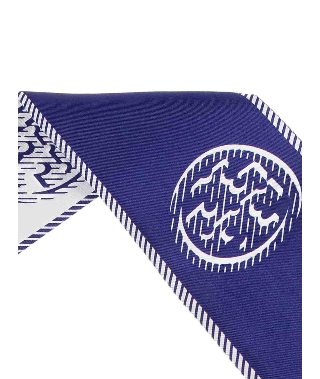 TORY BURCH Синий шелковый шарф, фото 2