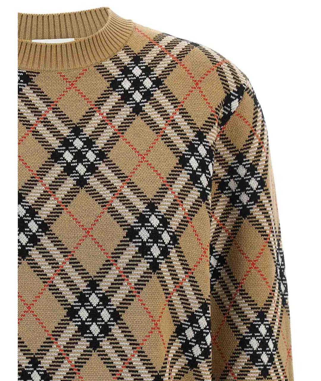 BURBERRY Бежевый шерстяной джемпер / свитер, фото 3