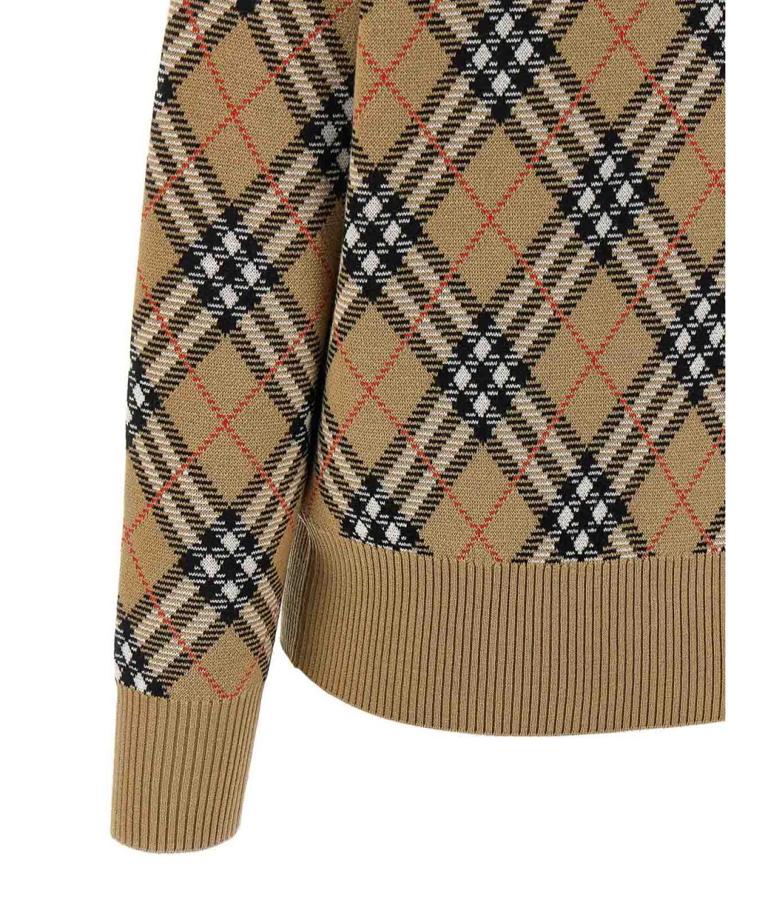 BURBERRY Бежевый шерстяной джемпер / свитер, фото 4