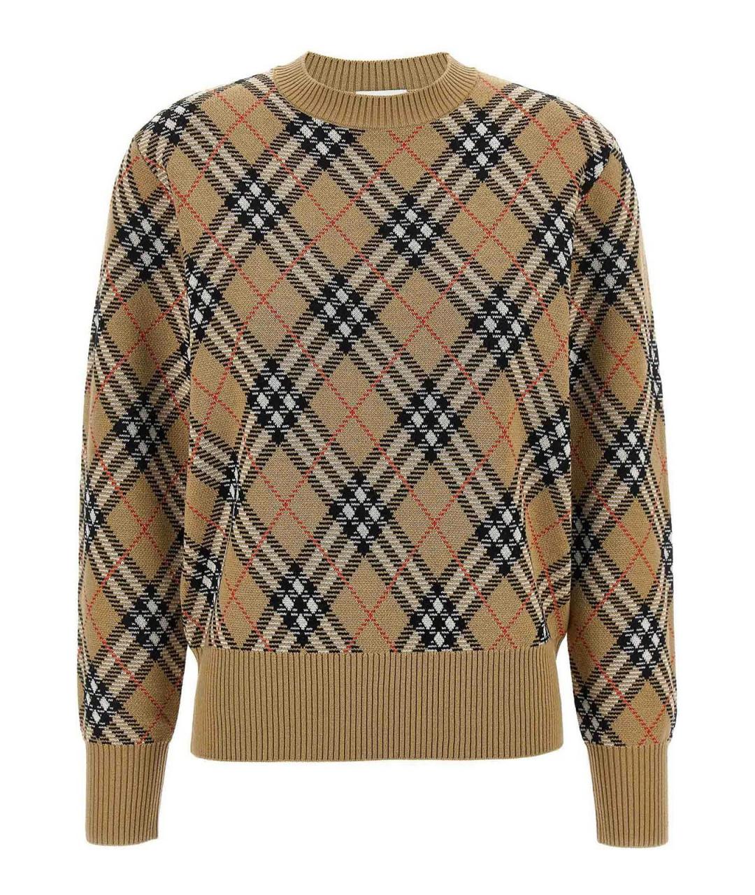 BURBERRY Бежевый шерстяной джемпер / свитер, фото 1