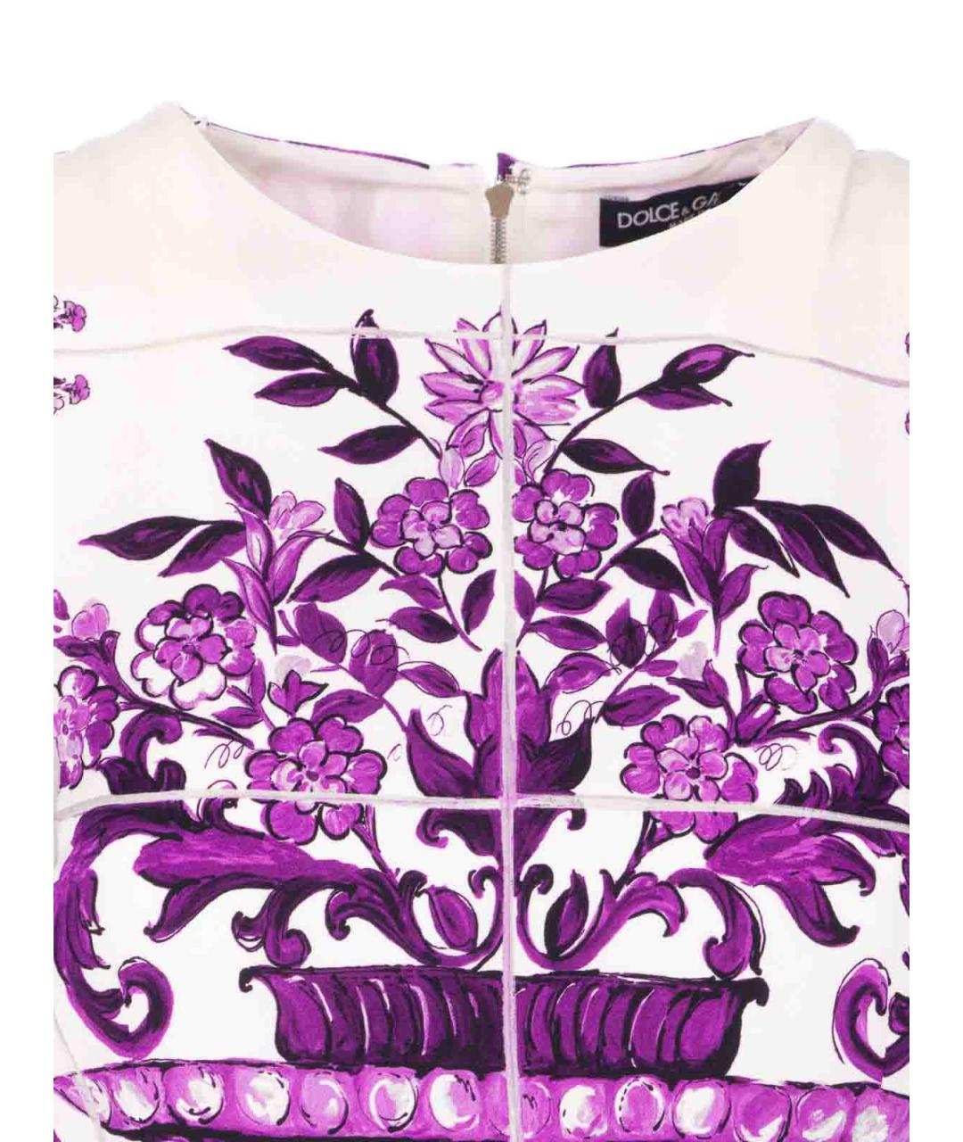 DOLCE&GABBANA Фиолетовое шелковое повседневное платье, фото 4
