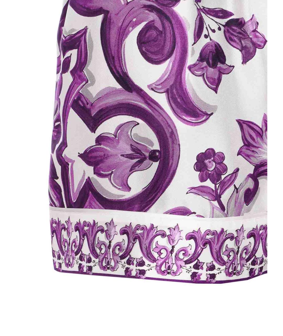 DOLCE&GABBANA Фиолетовые шелковые шорты, фото 4