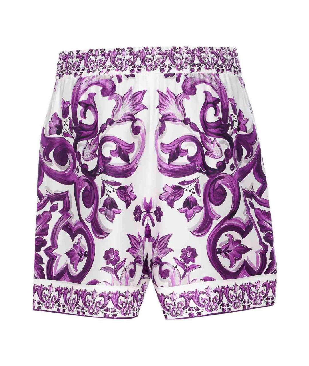 DOLCE&GABBANA Фиолетовые шелковые шорты, фото 2