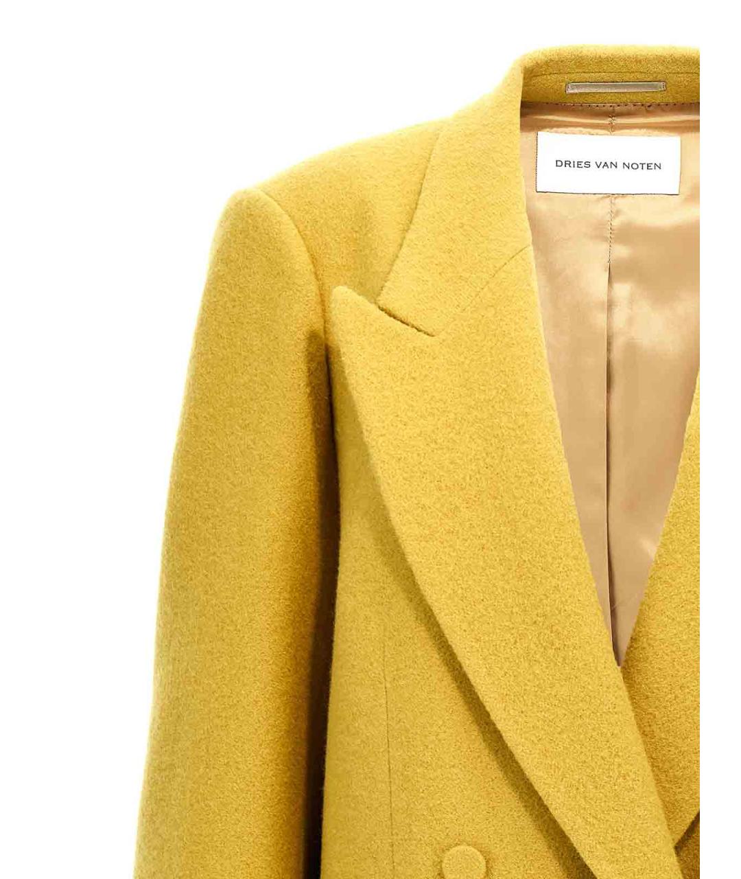 DRIES VAN NOTEN Желтый шерстяной жакет/пиджак, фото 3