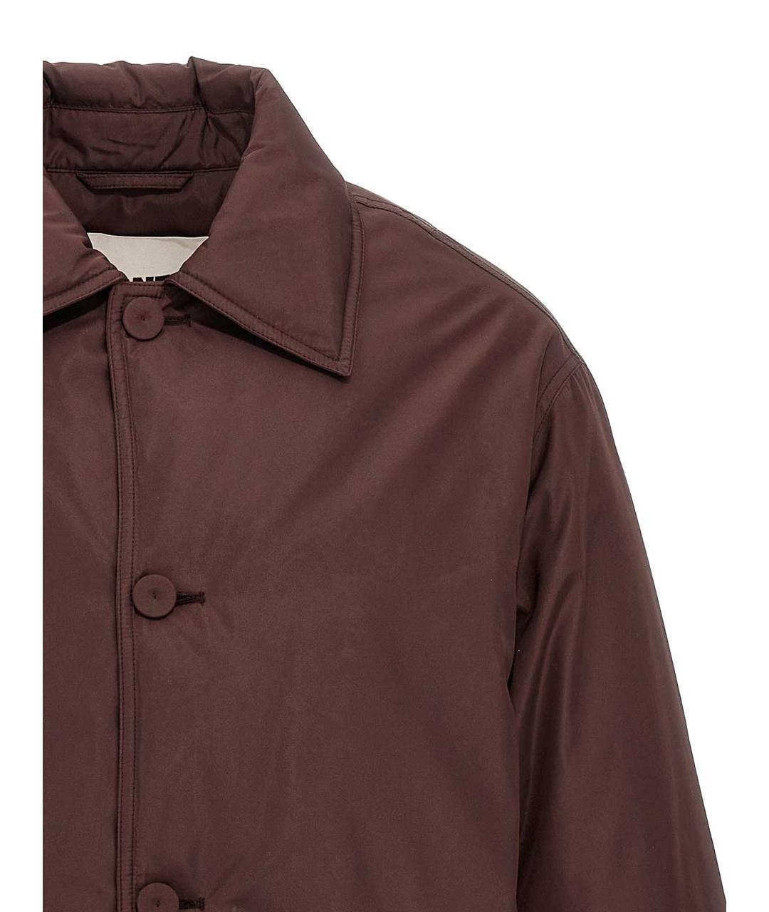 JIL SANDER Коричневый полиэстеровый пуховик, фото 3