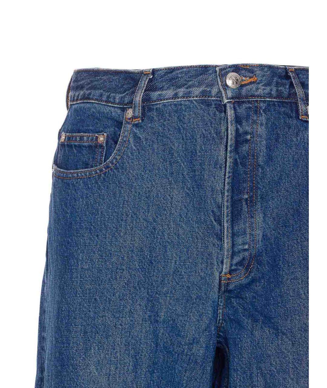 A.P.C. Синие хлопковые прямые джинсы, фото 4