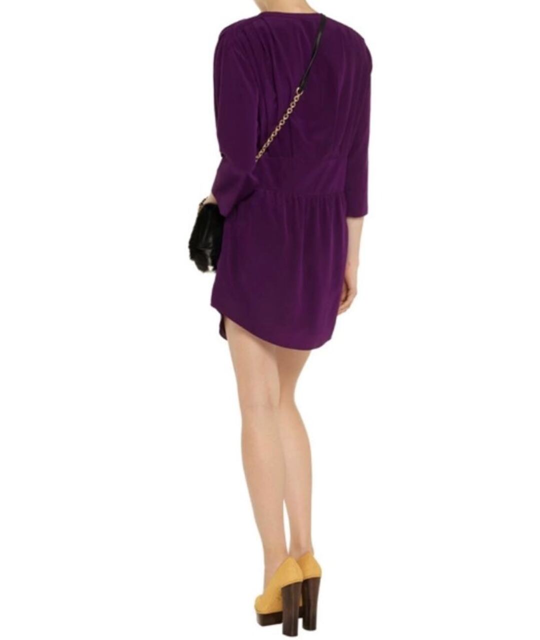 SEE BY CHLOE Фиолетовое шелковое повседневное платье, фото 2