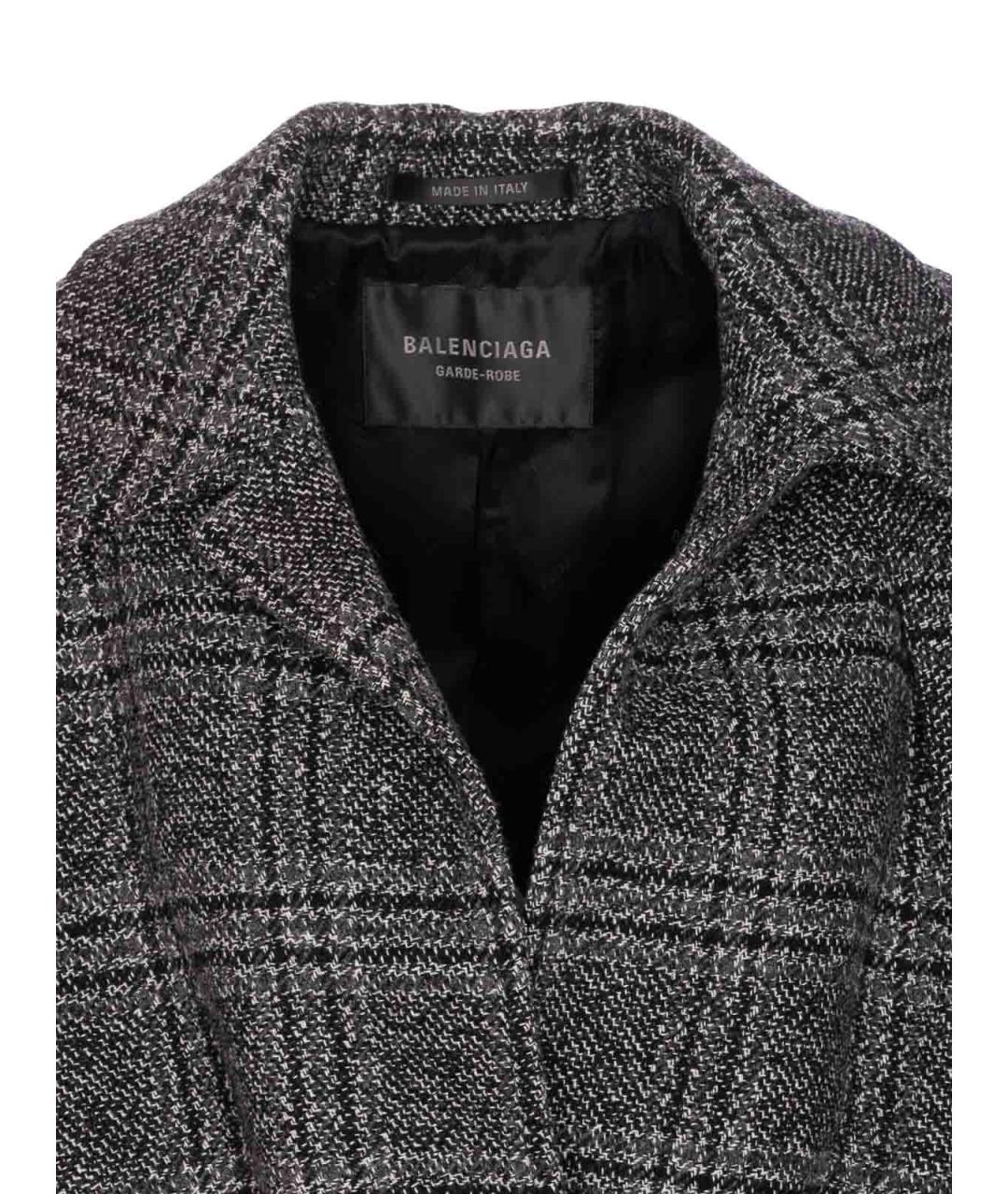 BALENCIAGA Серое шерстяное пальто, фото 4