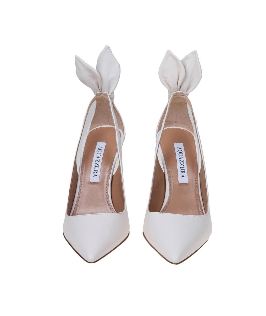 AQUAZZURA Белые кожаные туфли, фото 3