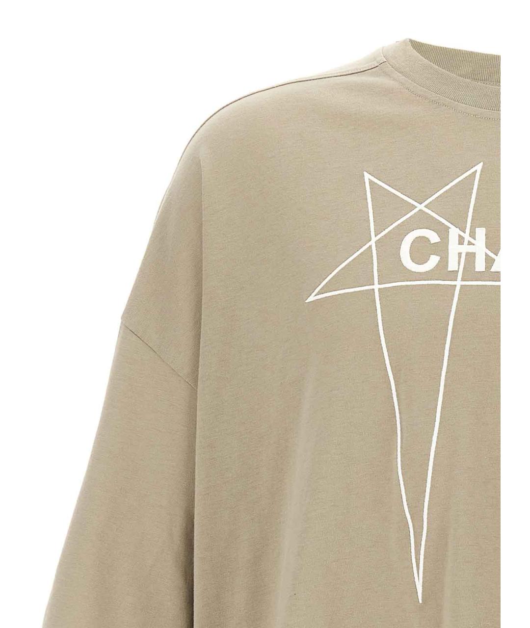 RICK OWENS Серая хлопковая футболка, фото 3