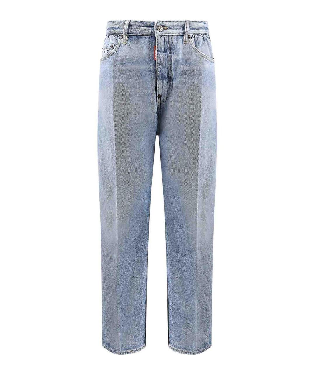 DSQUARED2 Голубые хлопковые прямые джинсы, фото 1