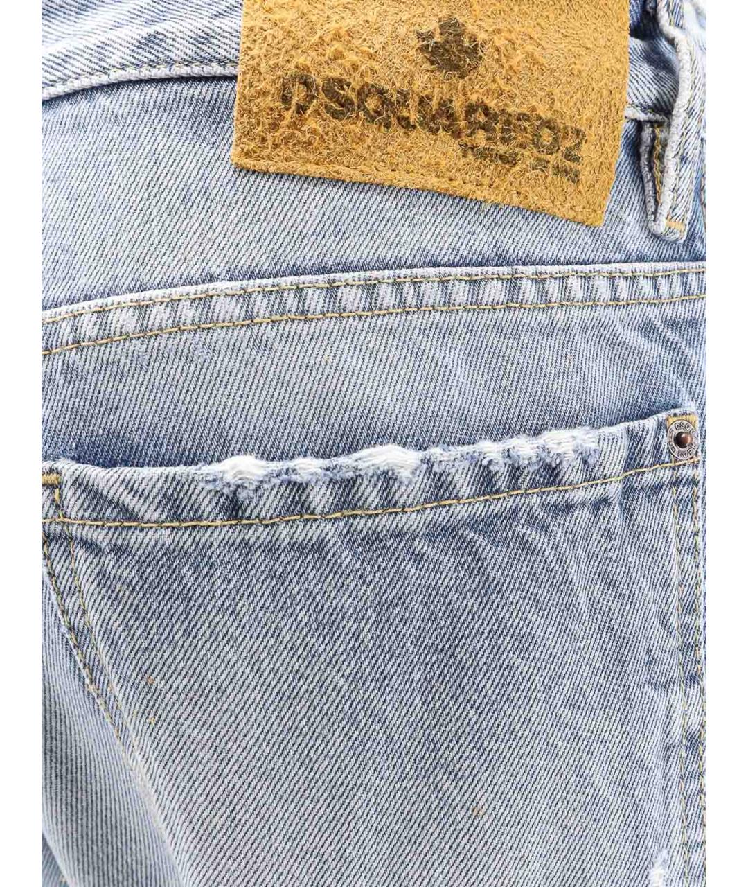 DSQUARED2 Голубые хлопковые прямые джинсы, фото 3