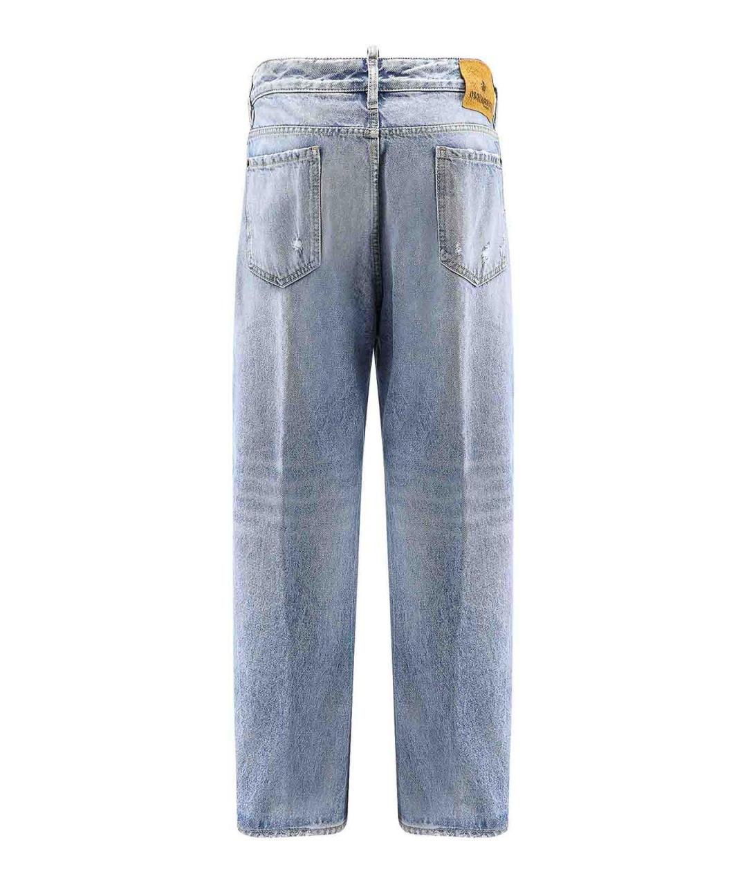 DSQUARED2 Голубые хлопковые прямые джинсы, фото 2