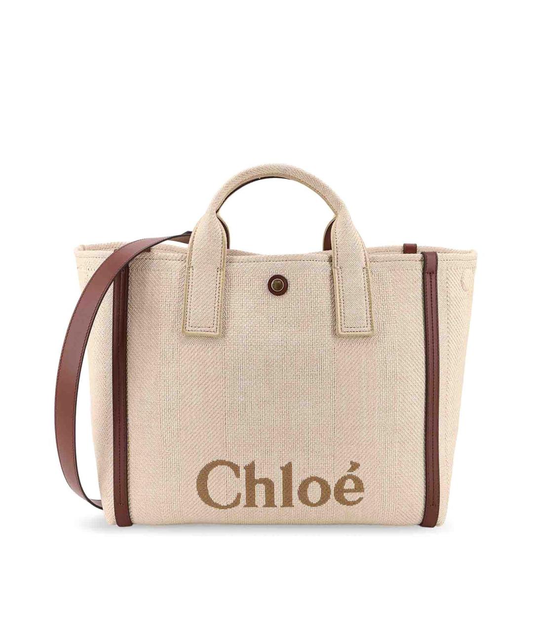 CHLOE Бежевая тканевая сумка тоут, фото 1