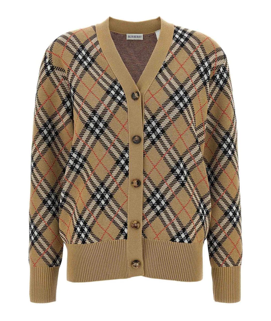 BURBERRY Бежевый шерстяной кардиган, фото 1