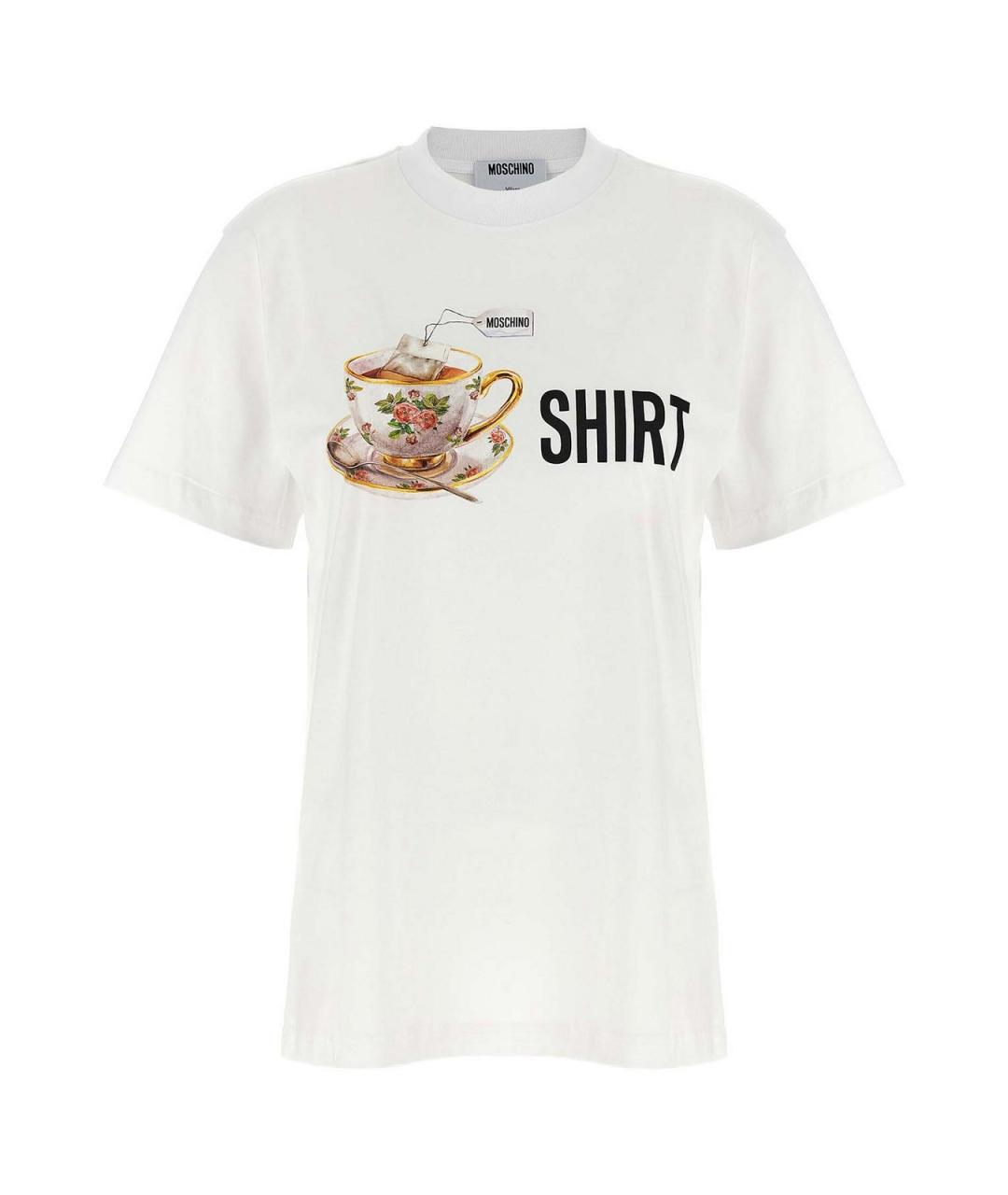 MOSCHINO Белая хлопковая футболка, фото 1