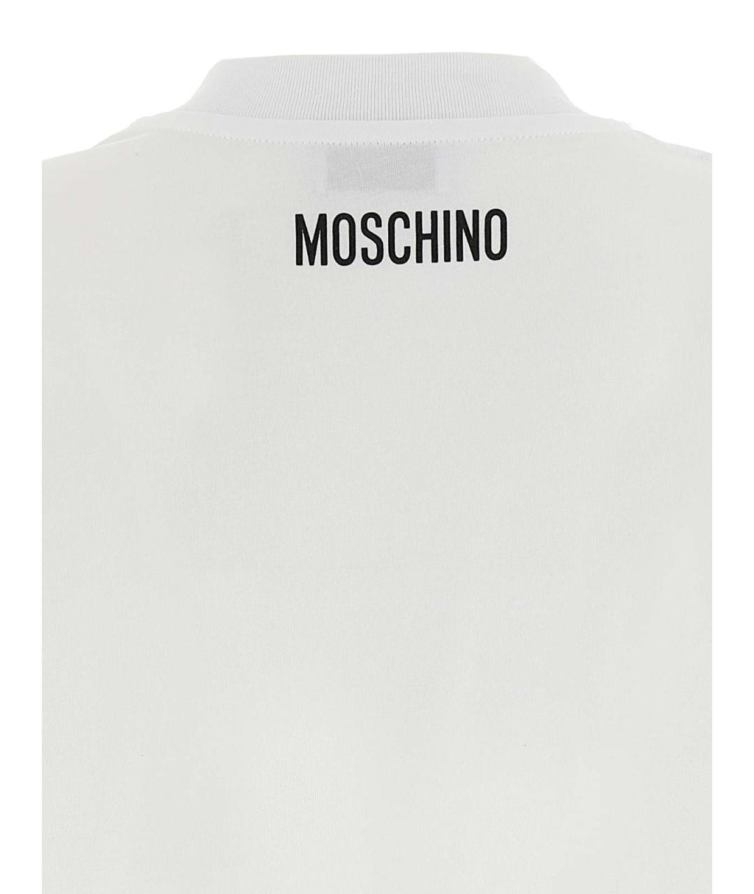 MOSCHINO Белая хлопковая футболка, фото 4