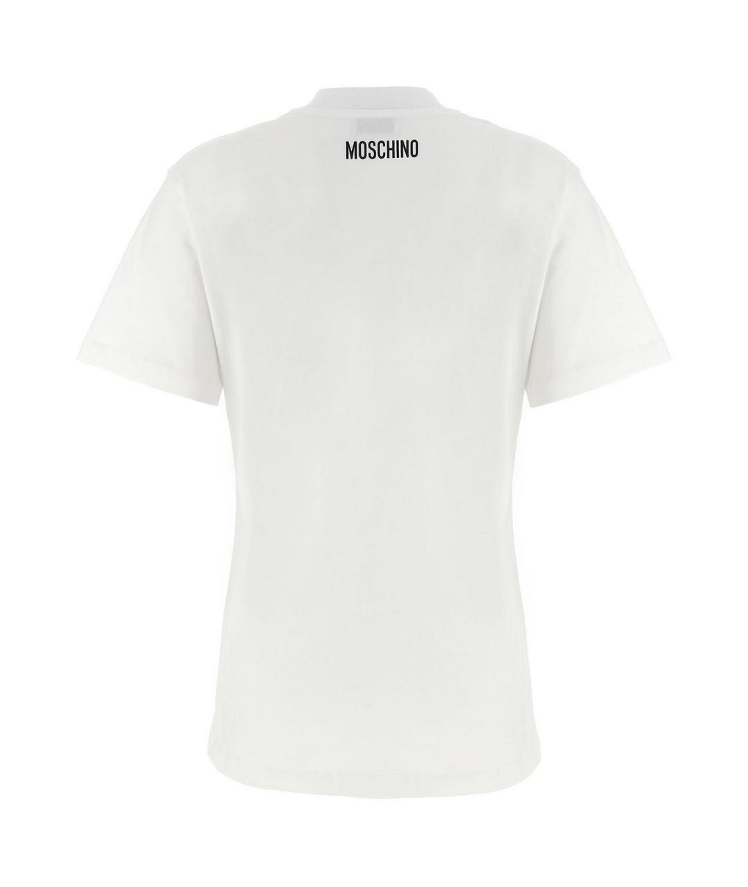 MOSCHINO Белая хлопковая футболка, фото 2
