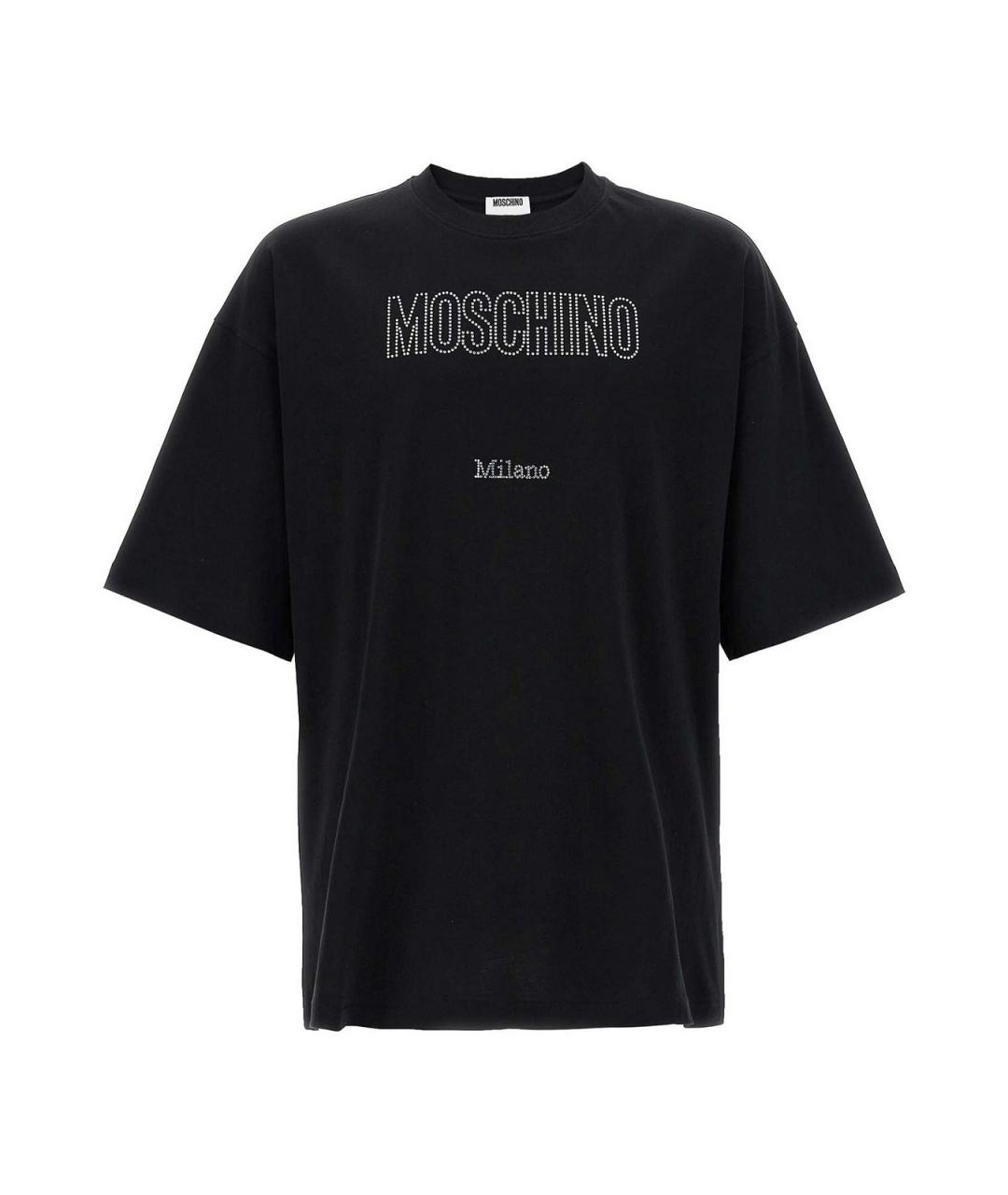 MOSCHINO Черная хлопковая футболка, фото 1