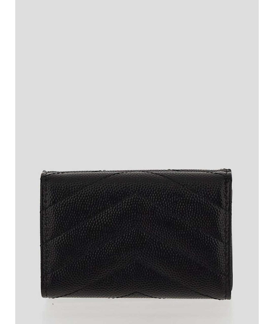SAINT LAURENT Черный кожаный кошелек, фото 3