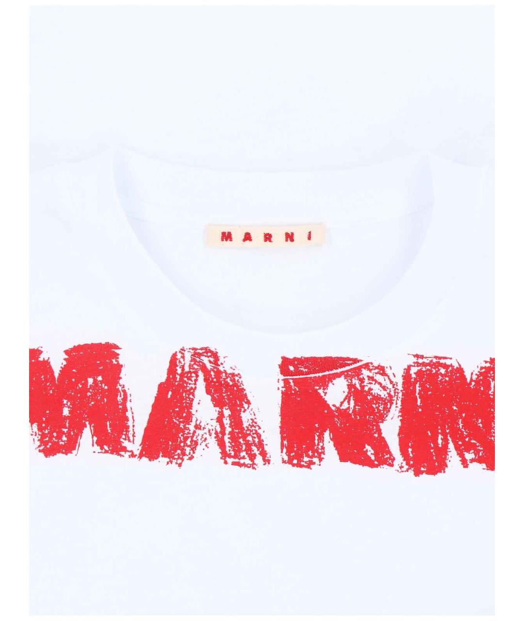 MARNI Белая хлопковая футболка, фото 3
