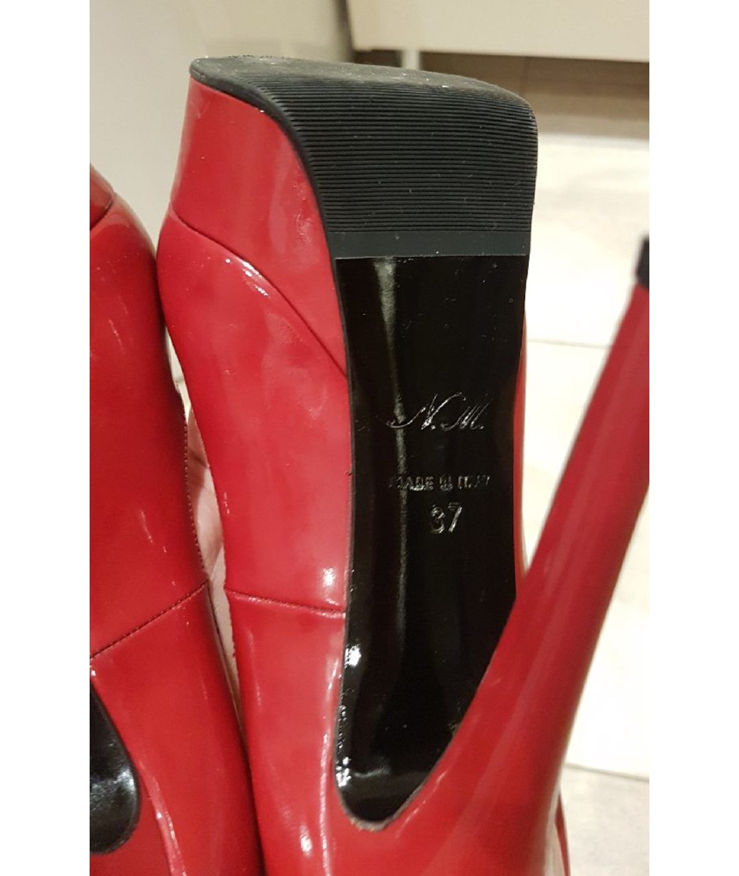 NANDO MUZI Красные туфли из лакированной кожи, фото 5