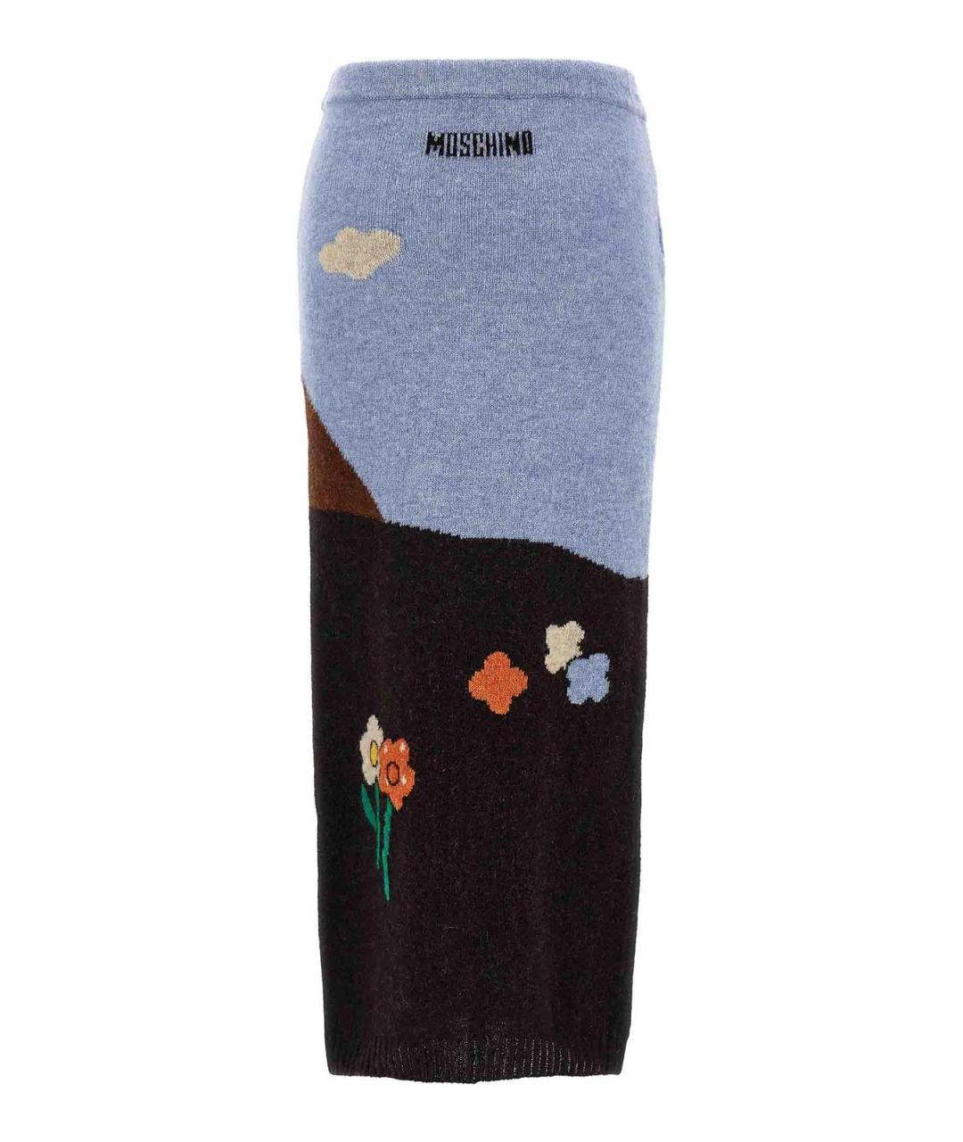 MOSCHINO Мульти шерстяная юбка миди, фото 2