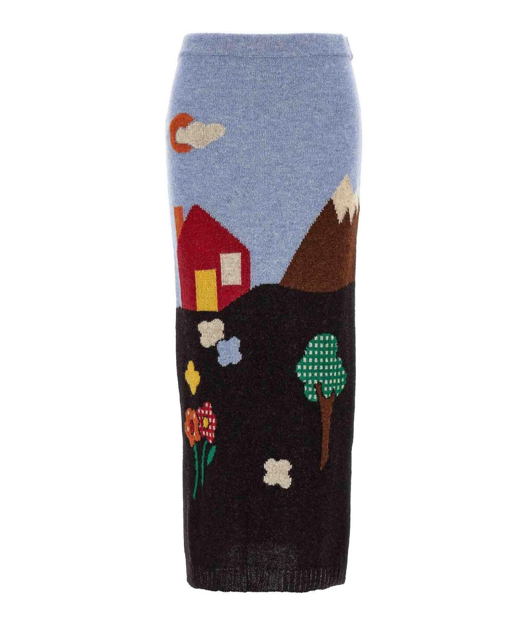 MOSCHINO Мульти шерстяная юбка миди, фото 1