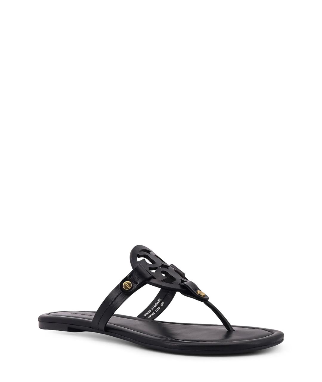 TORY BURCH Черные кожаные сандалии, фото 2