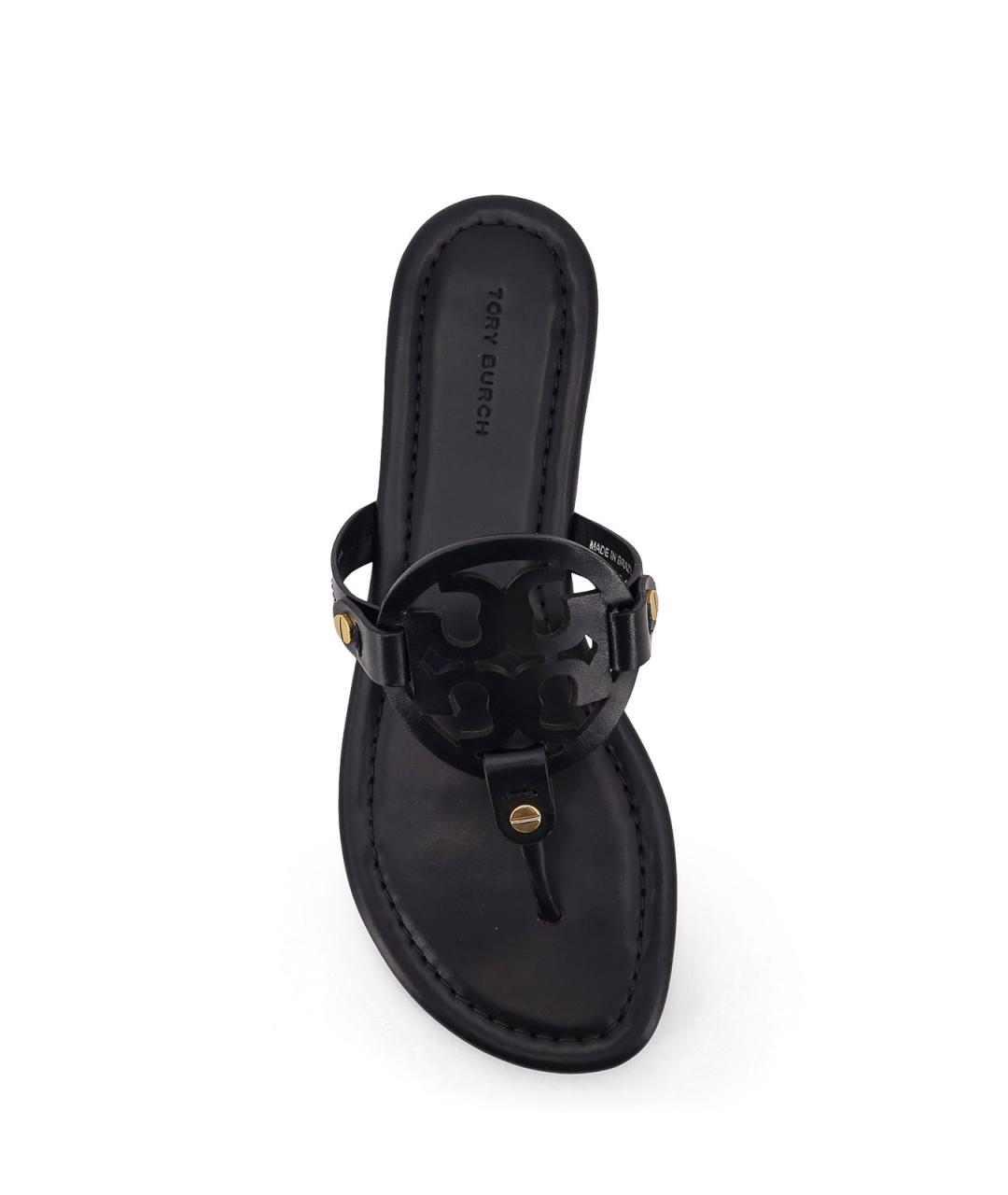 TORY BURCH Черные кожаные сандалии, фото 4