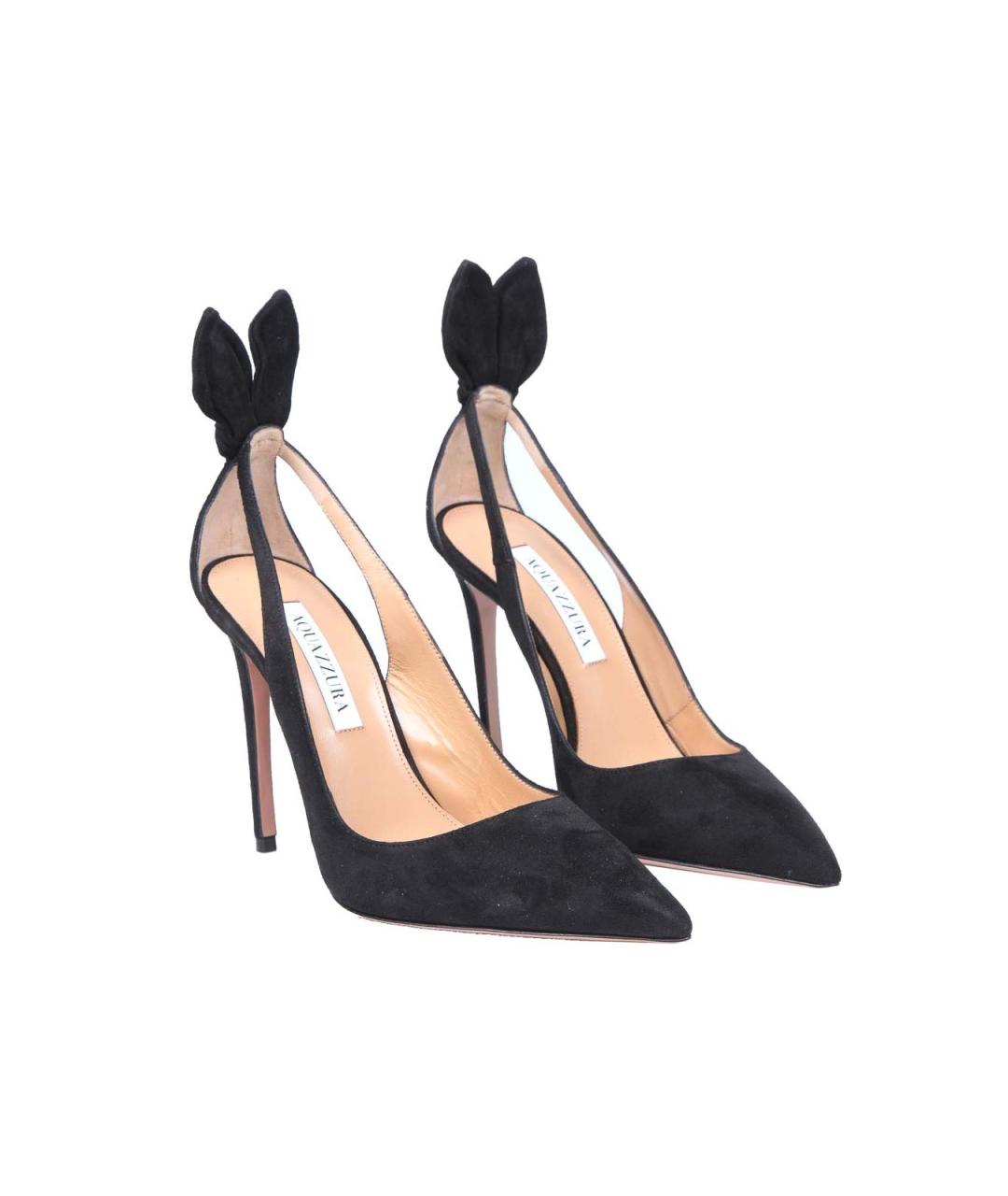 AQUAZZURA Черные замшевые туфли, фото 2
