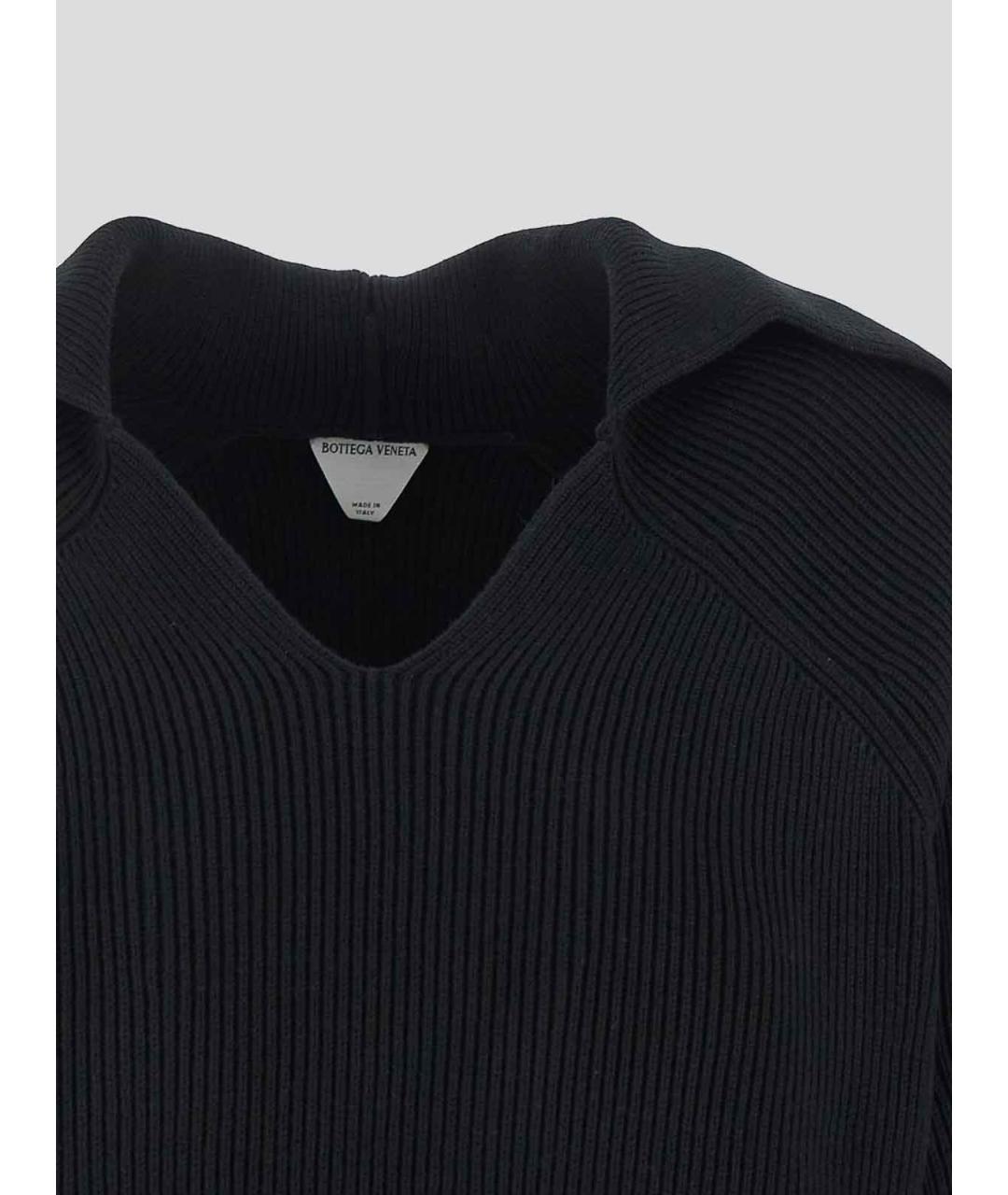 BOTTEGA VENETA Черный хлопковый джемпер / свитер, фото 3