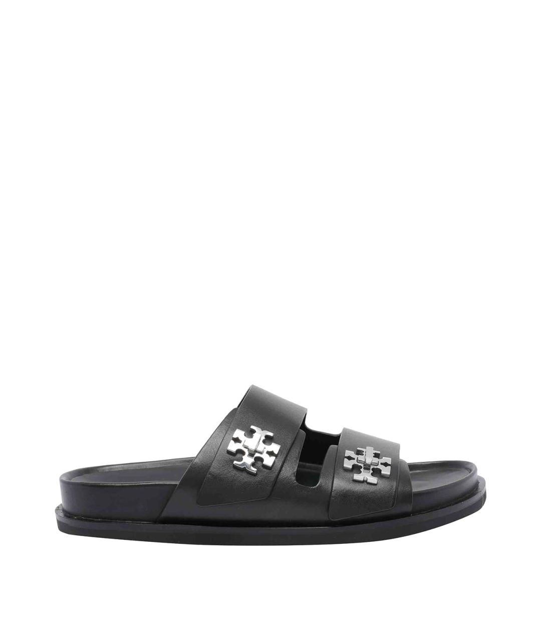 TORY BURCH Черные кожаные сандалии, фото 1