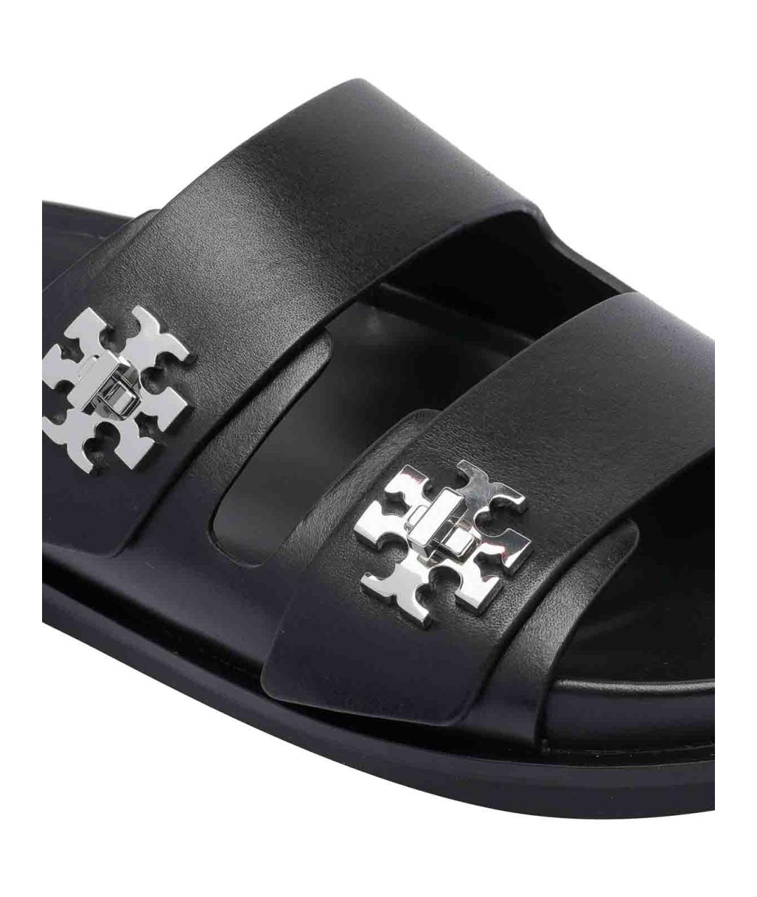 TORY BURCH Черные кожаные сандалии, фото 4