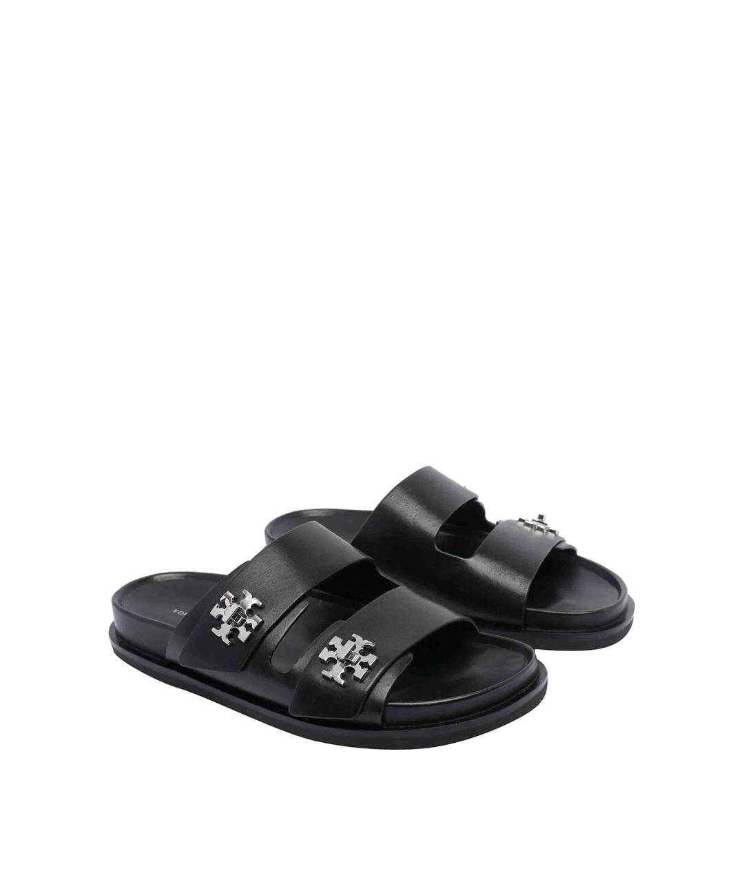 TORY BURCH Черные кожаные сандалии, фото 2