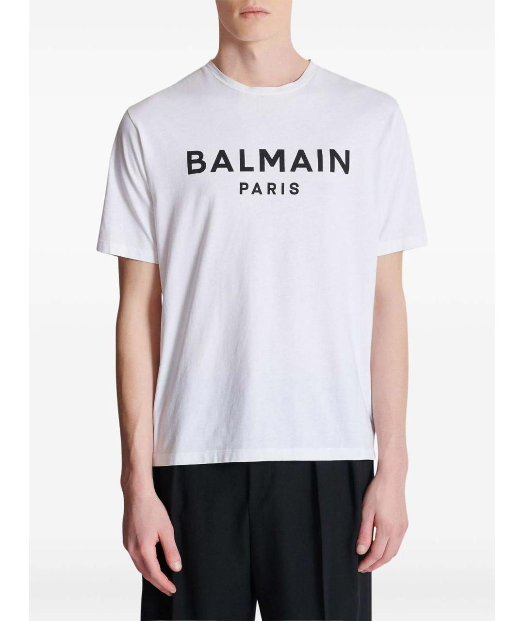 BALMAIN Белая хлопковая футболка, фото 2
